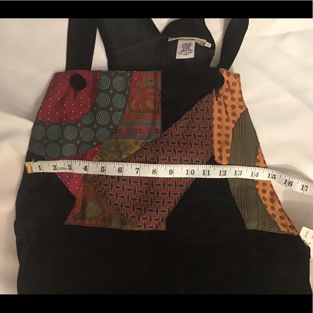 CANVASBACKS I  XL Multi colored black velvet dress - Picture 8 of 9
